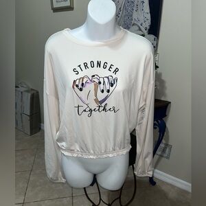 NWT SO Long Sleeve Oversized Stronger Together Top - S